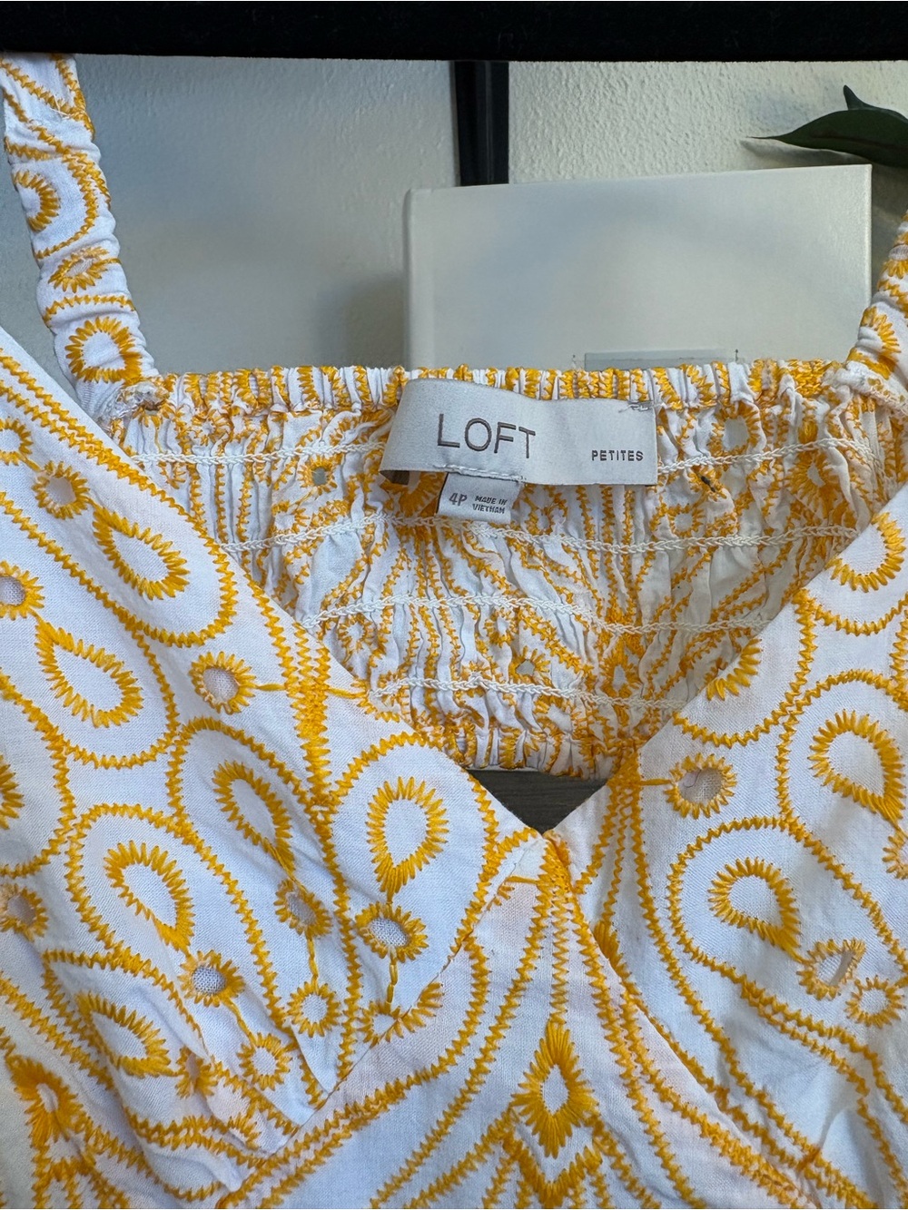 LOFT Light Orange Embroidered Swirls Sleeveless Maxi Dress Open Back 4 - Picture 5 of 12